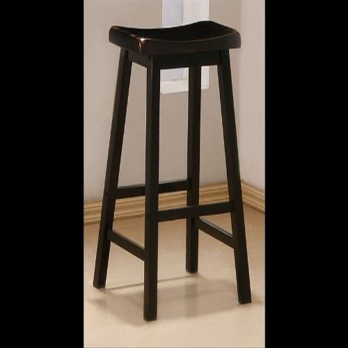 2 Black Finish 29 Inch Pub Barstools Bar Stool Chair
