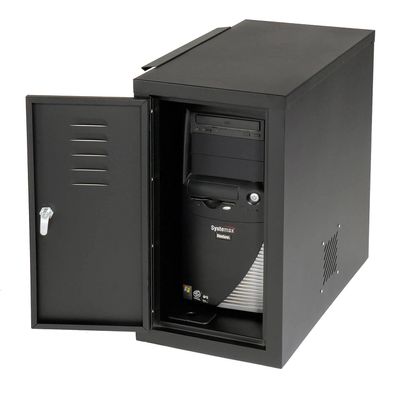 Global Industrial Computer Cabinet Side Car, Black, 12" W x 22-1/2"D x 21-1/2"H