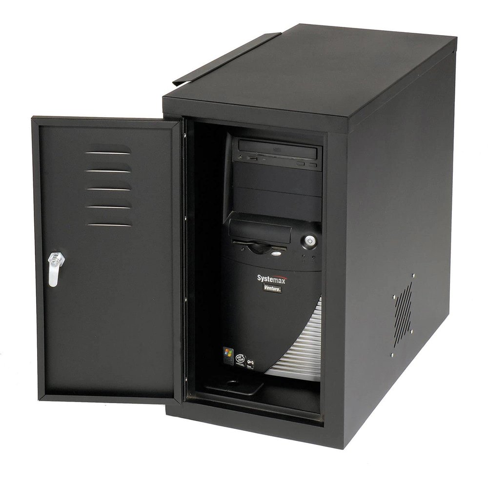 Global Industrial Computer Cabinet Side Car, Black, 12" W x 22-1/2"D x 21-1/2"H