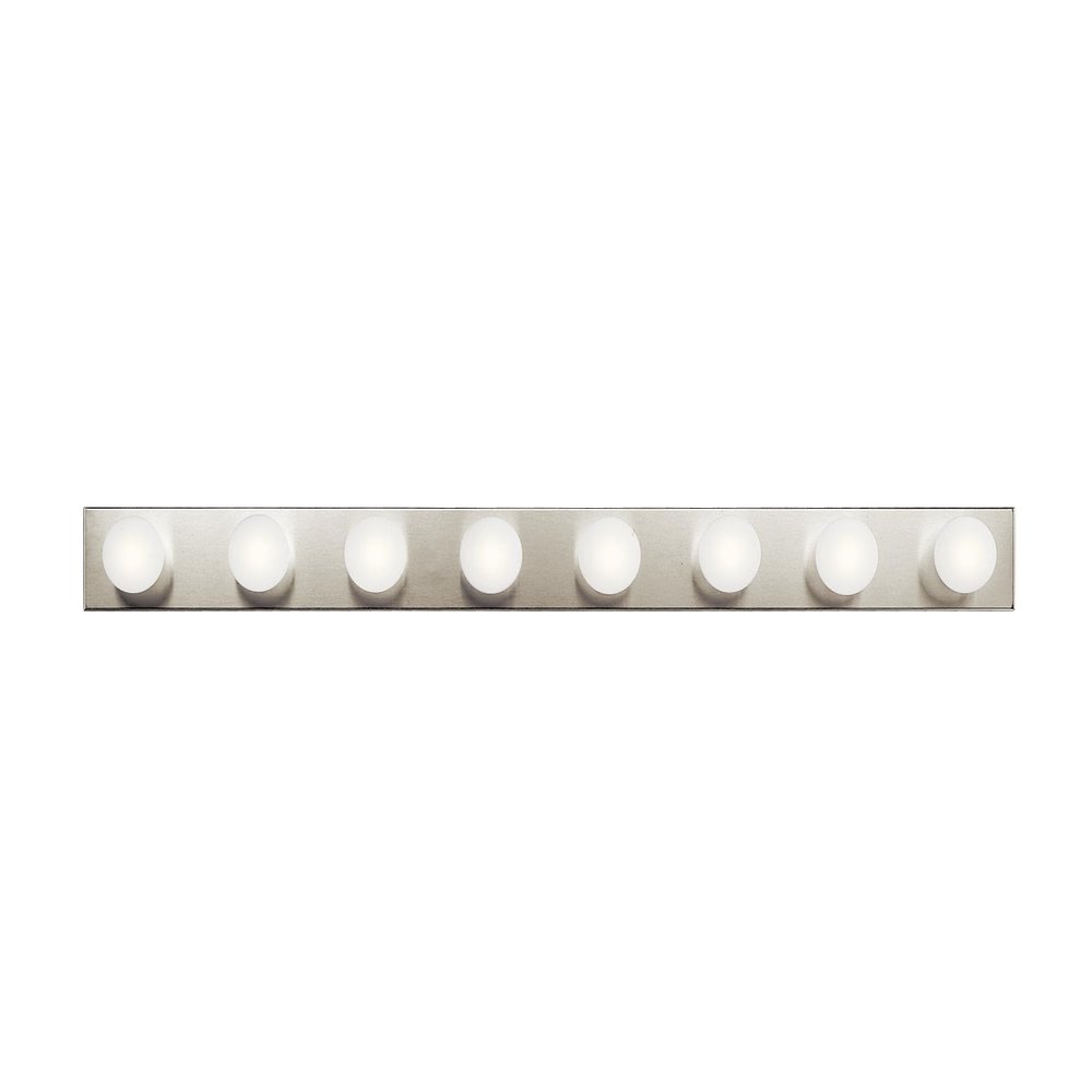 Kichler Linear Bathroom Vanity Light Fixture 48 in Brushed Nickel, Modern 4-Light Design, 628NI
