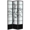 Red Lantern 7 ft. Tall Bamboo Tree Shoji Screen - Black - 3 Panels view 1