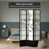 Red Lantern 7 ft. Tall Bamboo Tree Shoji Screen - Black - 3 Panels view 2