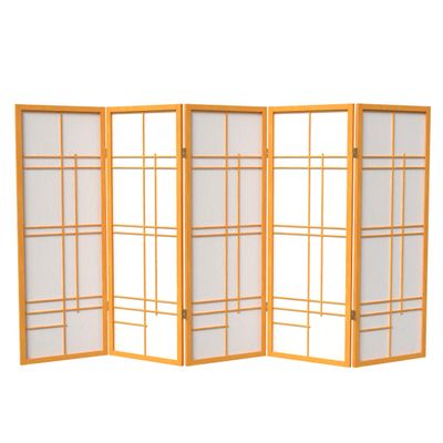4 ft. Short Eudes Shoji Screen - Honey - 5 Panels
