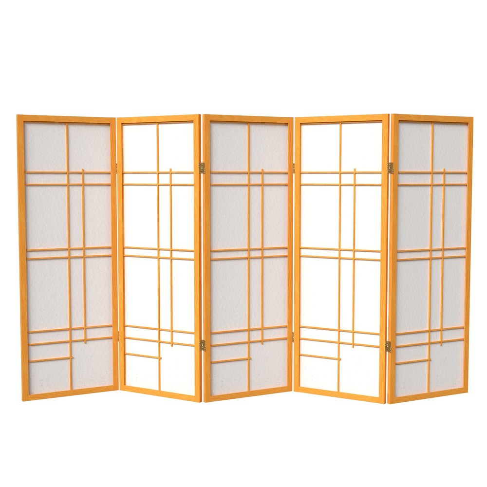 4 ft. Short Eudes Shoji Screen - Honey - 5 Panels