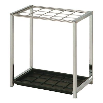 (Fujiboeki) Fuji Boeki 83708 Large Umbrella Stand, Width 18.9 inches (48 cm), 15 Pieces, Chrome for Office Use