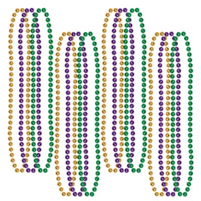 Beistle Mardi Gras Beaded Necklaces 12 Piece Party Favors, 33", Gold/Green/Purple