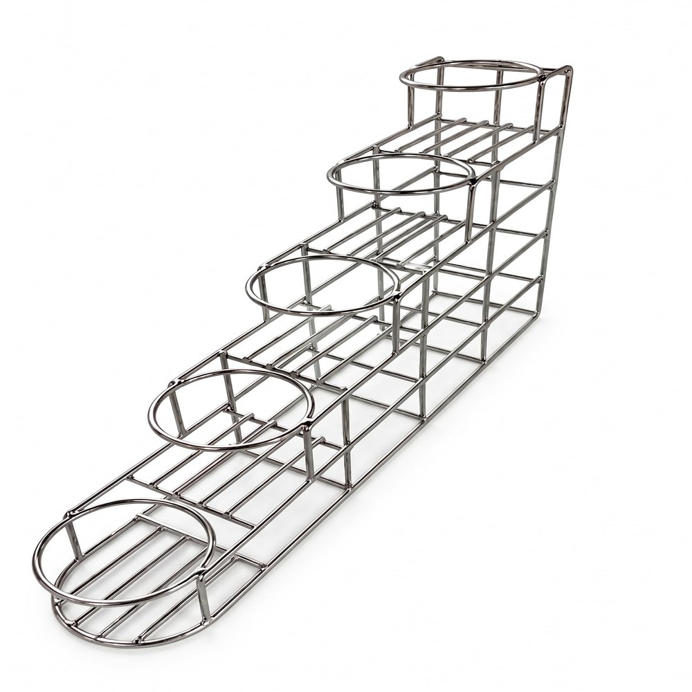 Rattleware 5-Tier Stainless Steel Bottle Rack for Kitchen, Bar & Countertop