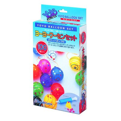 (SUZUKILATEX) Suzuki Latex Yoyo Fusen Set with Pocket Pump, 100 Pieces