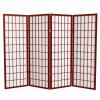 4 ft. Short Window Pane Shoji Screen - Rosewood - 4 Panels view 1