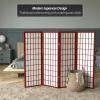 4 ft. Short Window Pane Shoji Screen - Rosewood - 4 Panels view 2