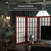 2 ft. Short Desktop Window Pane Shoji Screen - Rosewood - 4 Panels view 2