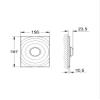 Grohe Surf 37069000 Cover Plate 156 x 197 mm with Push Button Bed Chrome-Plated view 3