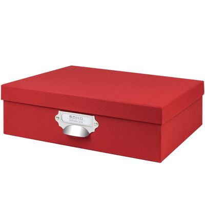 Rossler Soho A4 Paper Box with Index Holder and Handle - Red