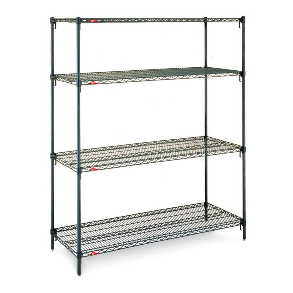 METRO A566K3 Super Adjustable Super Erecta 4-Shelf Industrial Wire Shelving Starter Unit, Metroseal 3 Epoxy, 24" x 60" x 63"
