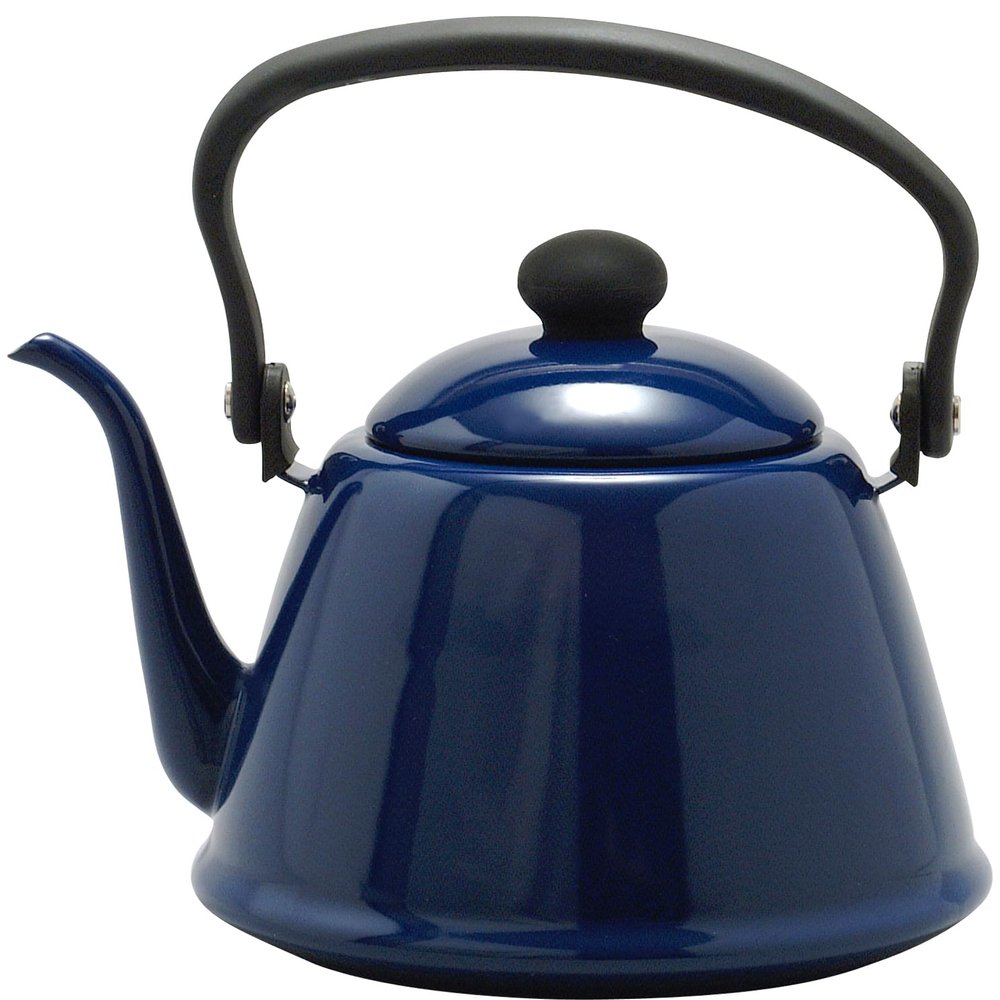 Noda Horo Drip Kettle II Hollow 0.6 gal (2 L) Induction Compatible, Navy, Made in Japan DK-200NB