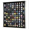 108 Shot Glass Shotglass Shooter Display Case Holder Cabinet Wall Rack 98% UV Lockable Door -Black view 1