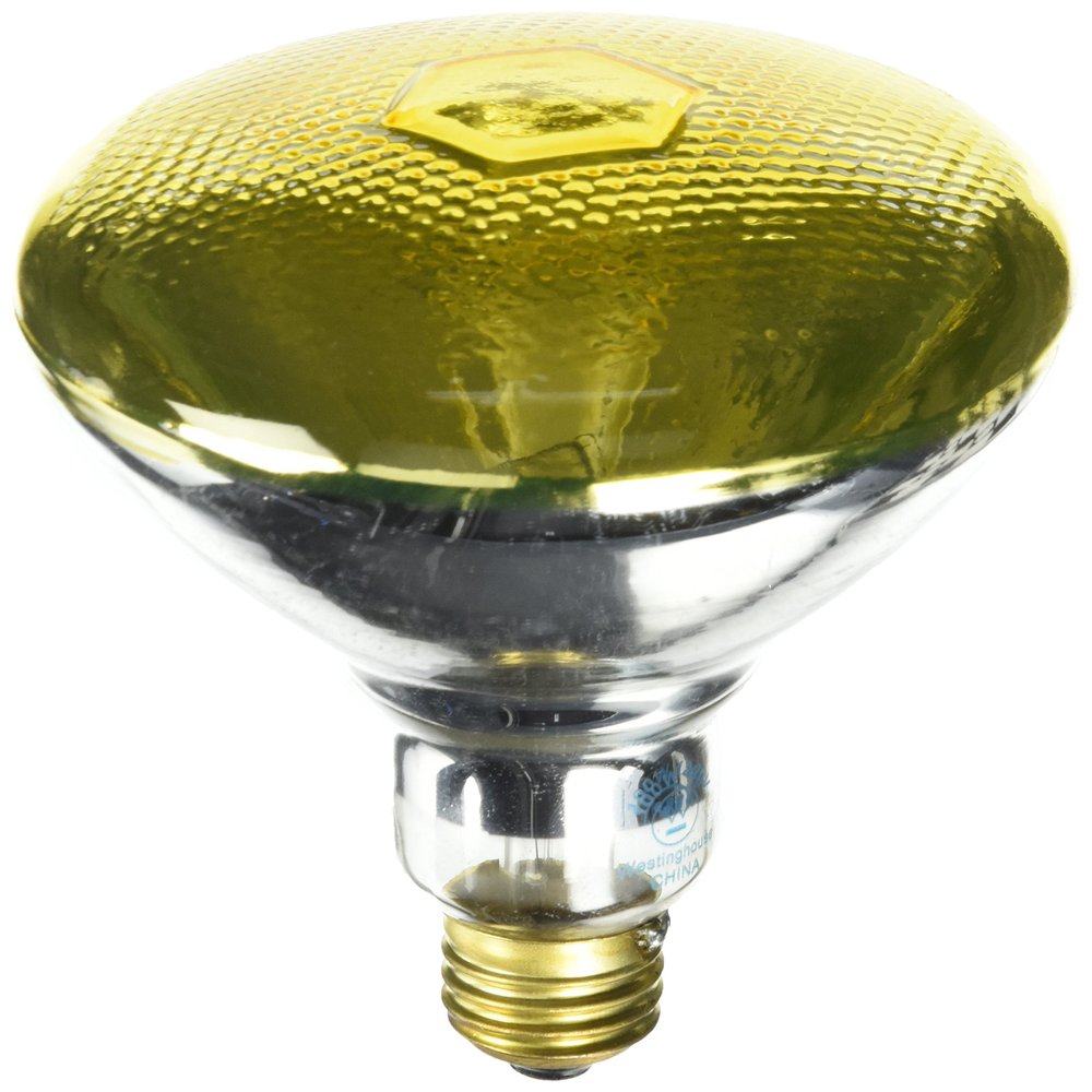 Westinghouse Lighting 0440900, 100 Watt, 120 Volt Yellow Flood BR38 Incandescent Bug Light Bulb