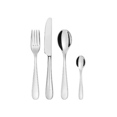Alessi 5180S24 Nuovo Milano - Design Cutlery Set, 18/10 Stainless Steel, Mirror Polished, 24 Pieces