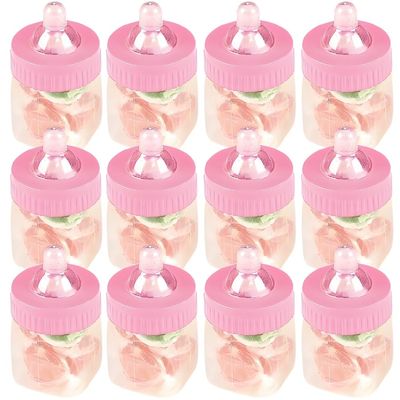 Fun Express Pink Baby Bottle Containers for Baby, 12 Pieces