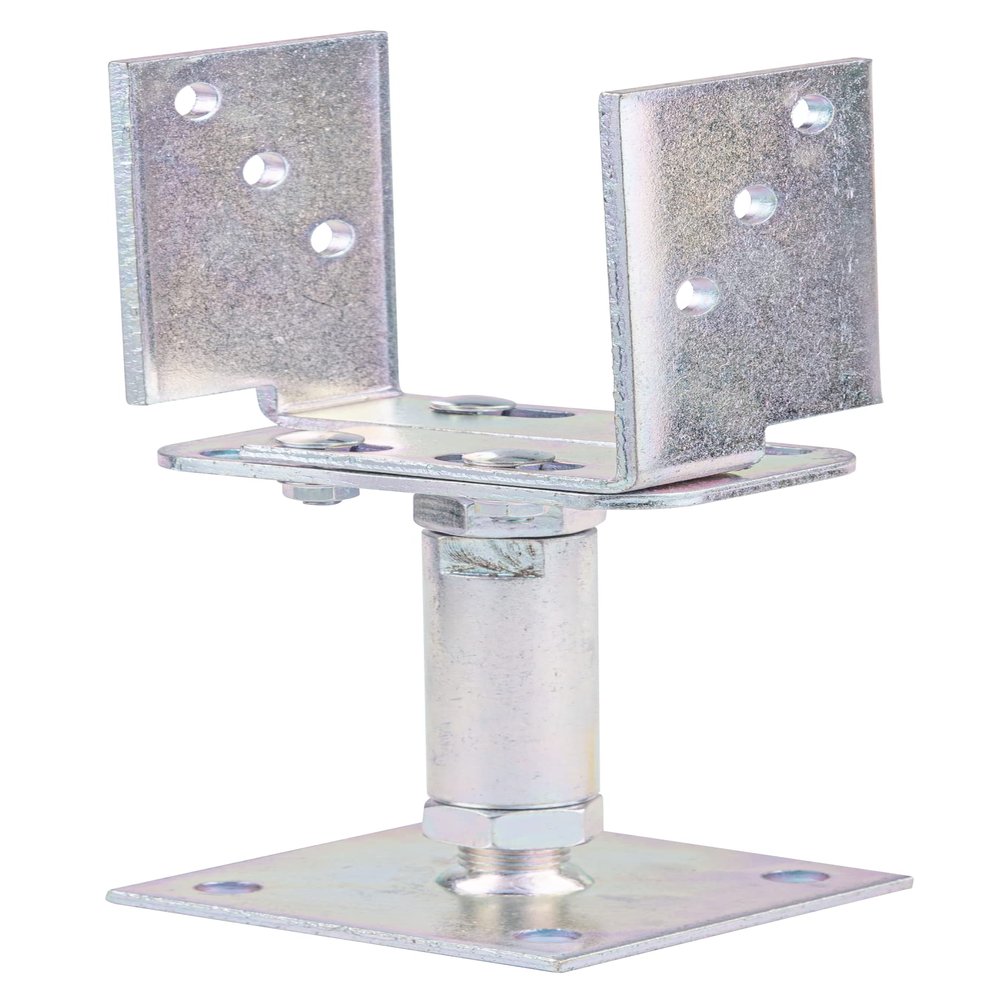 Gah-Alberts 218058 U-Shaped Post Anchor Screw-On Adjustable Height/WidthYellow-Galvanised