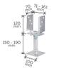 Gah-Alberts 218058 U-Shaped Post Anchor Screw-On Adjustable Height/WidthYellow-Galvanised view 2