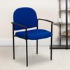 Flash Furniture Tiffany Comfort Navy Fabric Stackable Steel Side Reception Chair with Arms view 2