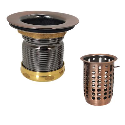 Westbrass D218-11 Junior Bar and Laundry Sink Drain Assembly with Removable Strainer Basket, Antique Copper
