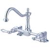 Kingston Brass KS1141AL Heritage Two-Handle Bridge Kitchen Faucet, Polished Chrome view 1
