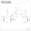 Kingston Brass KS1141AL Heritage Two-Handle Bridge Kitchen Faucet, Polished Chrome view 2