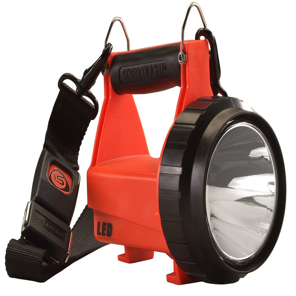 Streamlight 44454 Fire Vulcan 180-Lumen LED Flashlight with Dual Rear LEDs, Quick Release Shoulder Strap and Without Charger, Orange