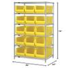 Quantum Storage Systems WR6-953YL 6-Tier Complete Wire Shelving System with 15 QUS953 Yellow Hulk Bins, Chrome Finish, 24" Width x 36" Length x 74" Height view 2