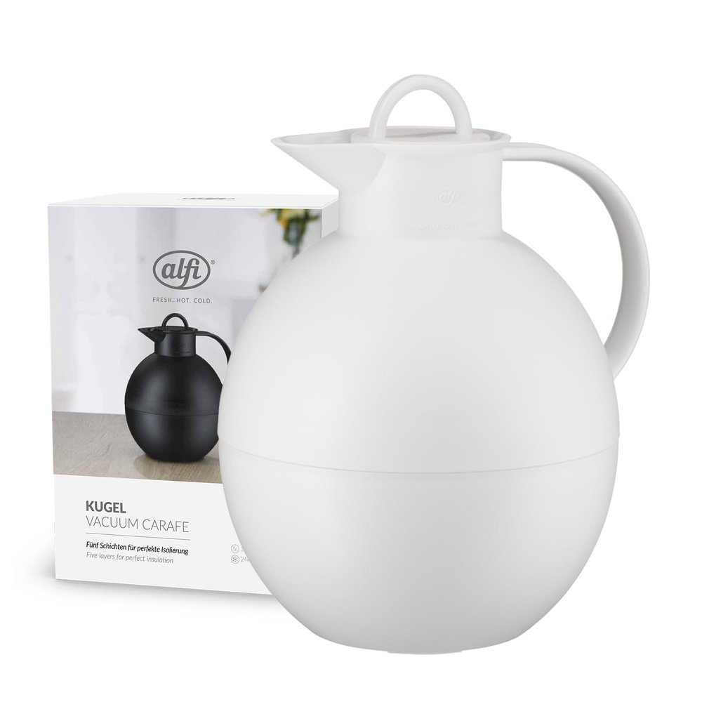 alfi Kugel Insulated jug, 0,94 Liter, White Covered
