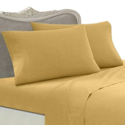 Luxurious 8PC King 300 Thread Count Bed in a Bag - Gold Solid Sheet Set, Duvet Set & Down Alternative