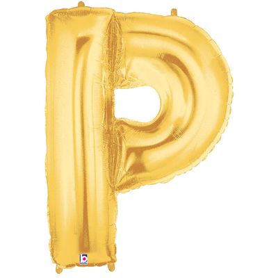 40" Letter P Gold Balloon