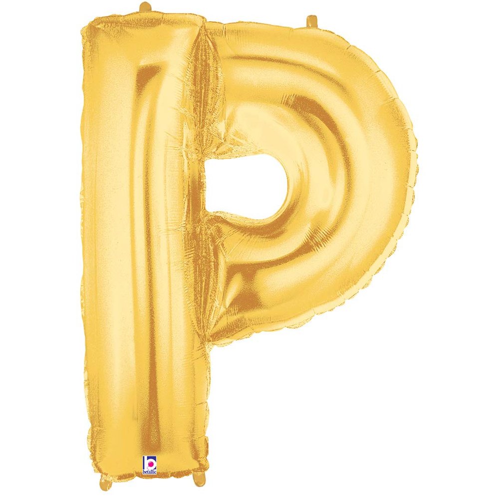 40" Letter P Gold Balloon