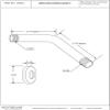 Westbrass 1/2" IPS x 6" Shower Arm, Polished Chrome, D300-1-26 view 2