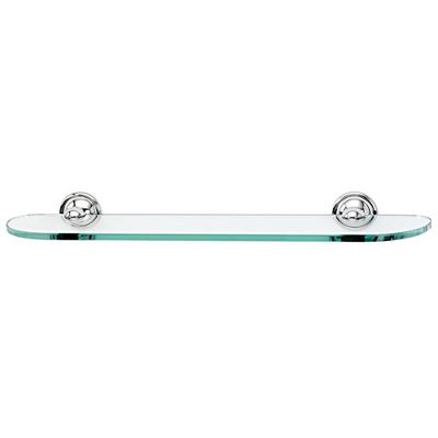 Alno A9250-24-PC Yale Glass Shelf with Traditional Brackets, Polished Chrome, 24"