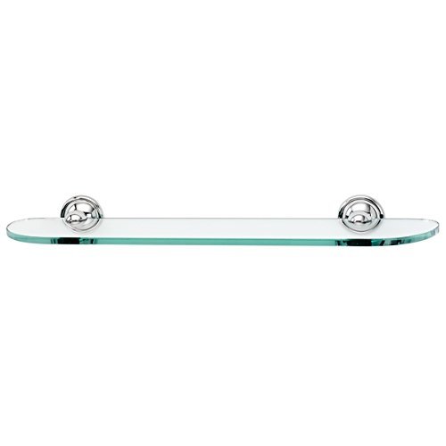 Alno A9250-24-PC Yale Glass Shelf with Traditional Brackets, Polished Chrome, 24"