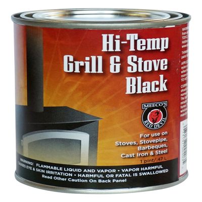 Meeco's Red Devil 403 Brush-On Black Heat-Resistant Silicone Coating for High-Temperature Grills & Stoves (16 fl oz, Black) - Made in The USA