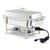Classic S/S Brass Trim Short Side Receptacle Electric Chafer view 1