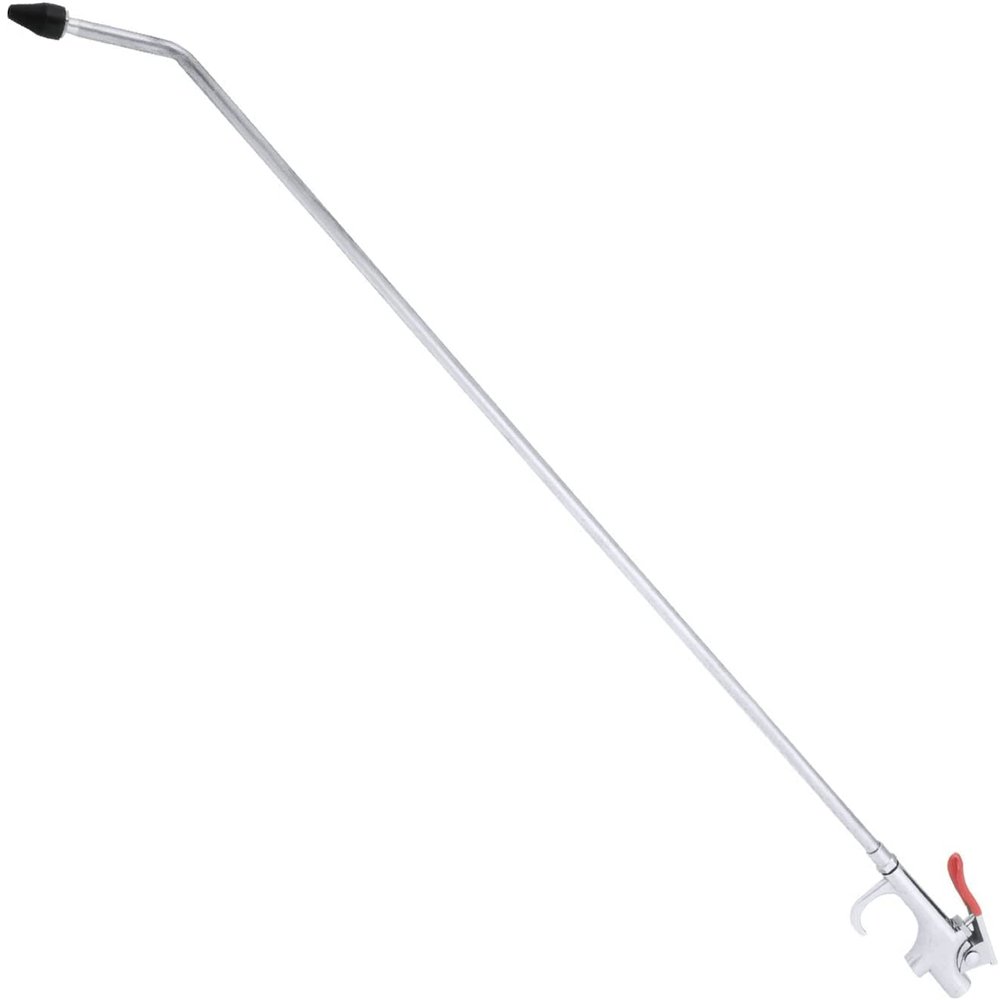 Hiltex 31111 Long Reach Pneumatic Air Blow Gun | 24 Length | 1/4" NPT Air Inlet | Angled Aluminum Nozzle with Pistol Grip Trigger | Rubber Tip