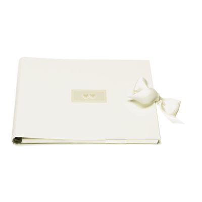 Rssler Papier 1877822007 Guest/Photo Album with Spiral Spine 60x Pages Two Hearts Size: 24 x 29 cm White