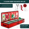 HOLDN STORAGE Premium Wrapping Paper Storage Container - Durable 600D Tear-Proof, Fits 27 Rolls Gift Wrap, Extra Pockets for Ribbons & Bows, Underbed Storage - Ideal for Holiday Christmas, Red view 4