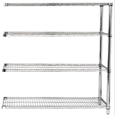 Quantum Storage Systems AD63-2124C Add-On Kit for 63" High 4-Tier Wire Shelving Unit, Chrome Finish, 21" Width x 24" Length x 63" Height