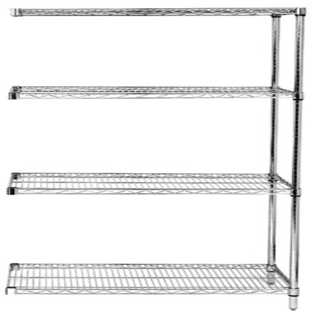 Quantum Storage Systems AD63-2124C Add-On Kit for 63" High 4-Tier Wire Shelving Unit, Chrome Finish, 21" Width x 24" Length x 63" Height