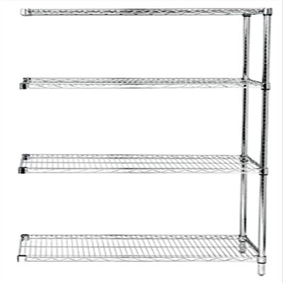 Quantum Storage Systems AD63-2136C Add-On Kit for 63" High 4-Tier Wire Shelving Unit, Chrome Finish, 21" Width x 36" Length x 63" Height