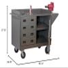 Durham 14 Gauge Welded Steel Mobile Bench Cabinet with 4 Drawers, 3401-95,1 Shelf view 2