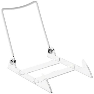 GIBSON HOLDERS 2PL Adjustable White Wire and Clear Acrylic Display Easel, 3.875" W x 5.375" D x 4.75" H