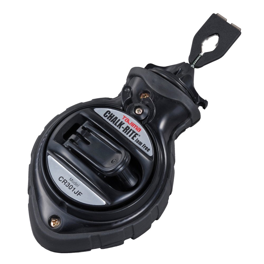 TAJIMA Chalk Line - Chalk-Rite Jam Free Chalk Box with Extra Bold 1mm Snap Line & Five Gear Quick Retrieval - CR301JF
