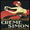 WONDERFULITEMS BEAUTY BLOOM OF YOUTH CREME SIMON ALSO POWDER AND SOAP PARIS FRANCE 12" X 16" IMAGE SIZE VINTAGE POSTER REPRO ON MATTE PAPER. brasil560 view 1